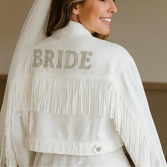 Bride White Fringe denim jacket - Picture 2 of 7